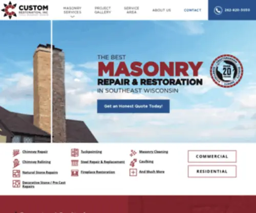 Totalmasonryrepair.com(Custom Restoration Inc) Screenshot