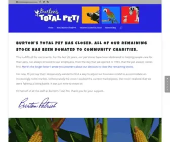 Totalpetstores.com(Burton's Total Pet) Screenshot