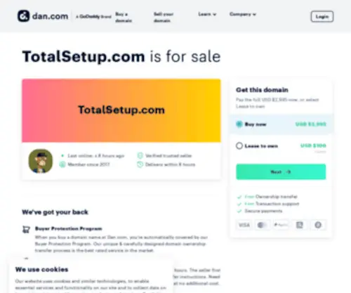 Totalsetup.com(Web hosting company) Screenshot
