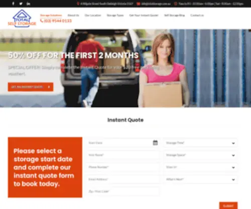 Totalstorage.com.au(Total Self Storage) Screenshot