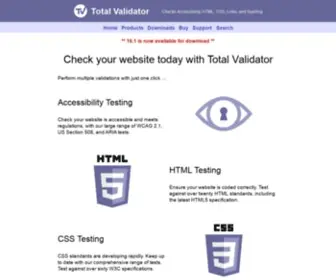 Totalvalidator.com(Total Validator is an (X)) Screenshot