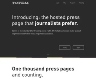 Totemapp.com(The hosted press page journalists prefer) Screenshot