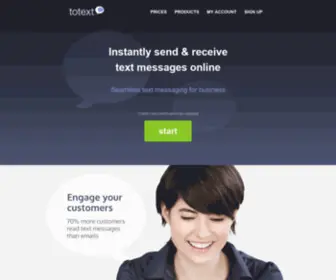 Totext.net(Online Text Messages and Seamless Text Messaging) Screenshot