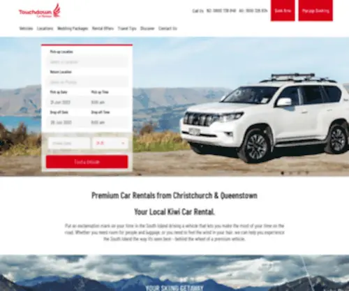 Touchdowncarrental.co.nz(Luxury car rentals in Christchurch and Queenstown) Screenshot