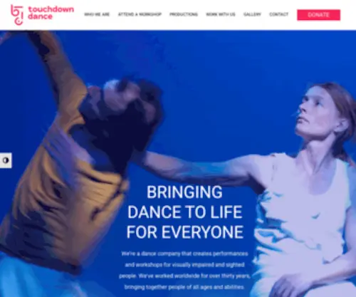 Touchdowndance.co.uk(Bring dance to life for everyone) Screenshot