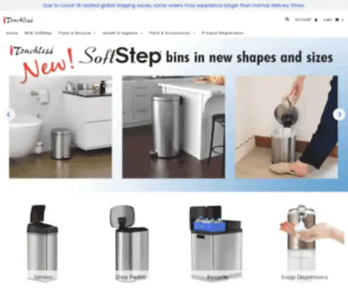 Touchlesstrashcan.com(Offers Innovation housewares and products which make your life easier such as infrared sensor touchless trash can) Screenshot