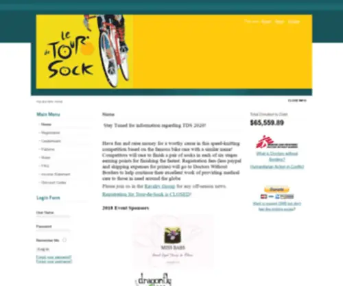 Tour-DE-Sock.com(Joomla) Screenshot
