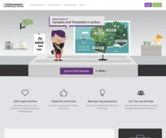 Tourdeanimate.com(Free resource and asset hub for Adobe Animate CC. Our mission) Screenshot