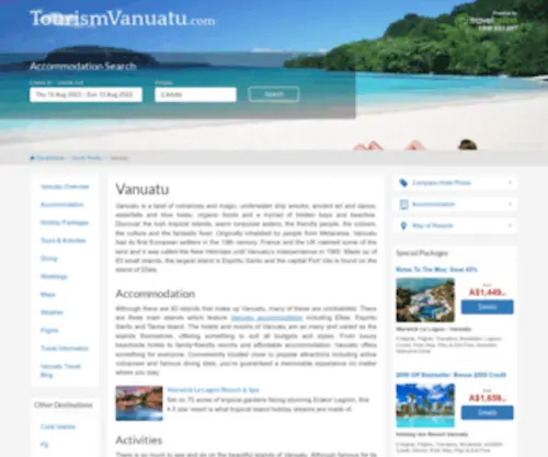 Tourismvanuatu.com(Vanuatu Accommodation) Screenshot