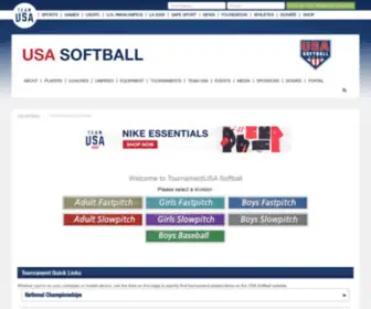 Tournamentusasoftball.com(Usa softball portal) Screenshot