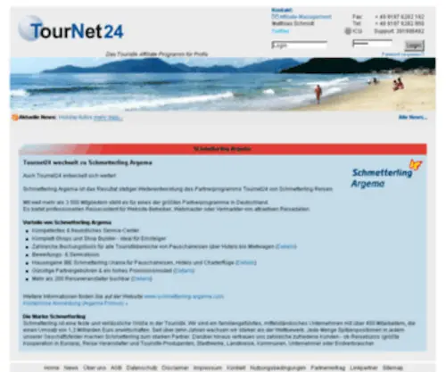 Tournet24.de(Das Online Touristik Netzwerk) Screenshot
