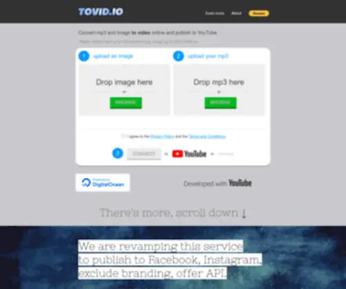 Tovid.io(Upload mp3 to YouTube) Screenshot