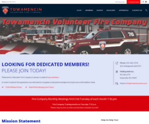 Towamencinfire.com(Towamencin Volunteer Fire Company) Screenshot