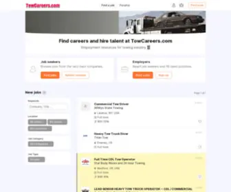 Towcareers.com(Jobs for the towing industry) Screenshot