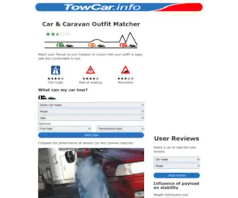 Towcar.info(Find out how your car and caravan match to ensure that your outfit) Screenshot