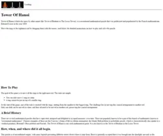 Towerofhanoi.org(Tower of Hanoi) Screenshot