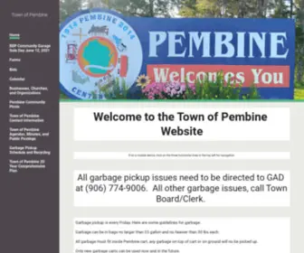 Townofpembine.com(Town of Pembine) Screenshot