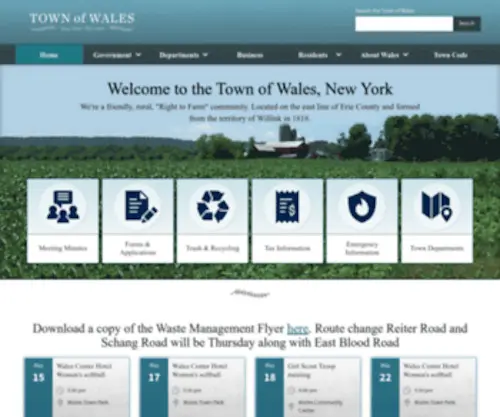 Townofwales.com(Town of Wales) Screenshot