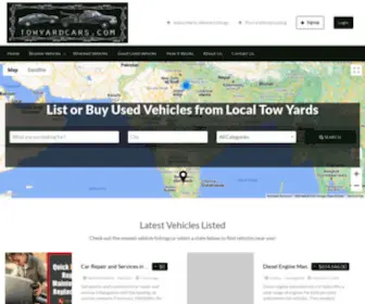 Towyardcars.com(Your Online Resource for Tow Yard Cars) Screenshot