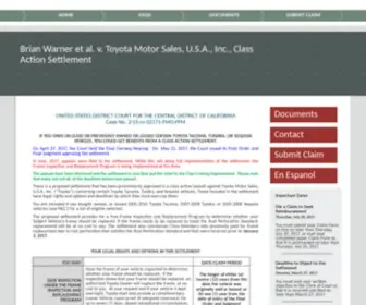 Toyotaframesettlement.com(Brian Warner et al) Screenshot