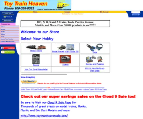 Toytrainheaven.com(Toy Model Trains HO Scale Videos N O Scale Trains Athearn) Screenshot