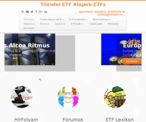 Tozsdeialapok.hu((ETFs)) Screenshot