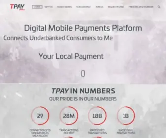 Tpay.me(DIGITAL MOBILE PAYMENTS PLATFORM CONNECTS UNDERBANKED CONSUMERS TO MERCHANTS WORLDWIDE) Screenshot