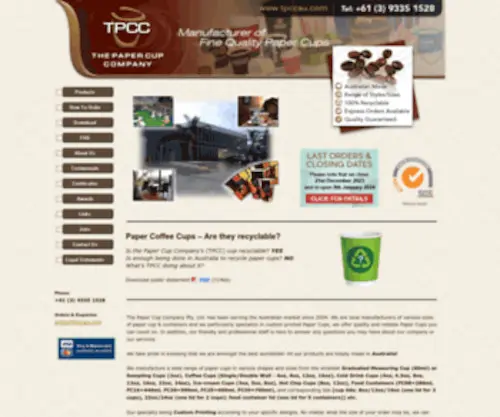 TPccau.com(The Paper Cup Company) Screenshot