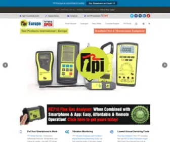 Tpieurope.com(Test Products International) Screenshot