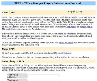 Tpin.org(TPIN Info Page) Screenshot