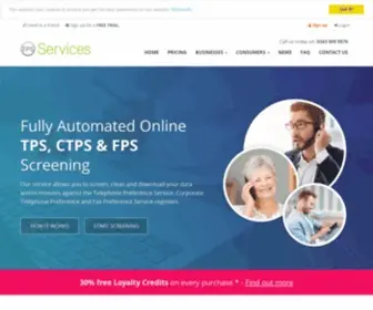 TPsservices.co.uk(TPS, CTPS and FPS Screening) Screenshot