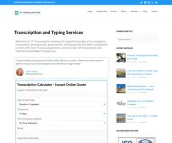 TPtranscription.co.uk(TP Transcription Limited) Screenshot