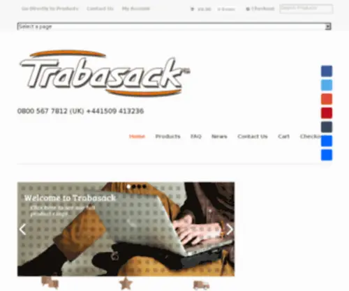 Trabasack.co.uk(Laptop Lapdesk Tablet Bag Lap Tray Lap Pad Backpack Messenger Bag) Screenshot