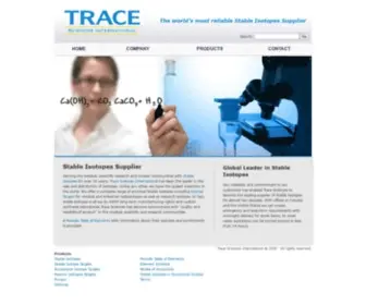 Tracesciences.com(Stable Isotopes Supplier Trace Sciences International) Screenshot