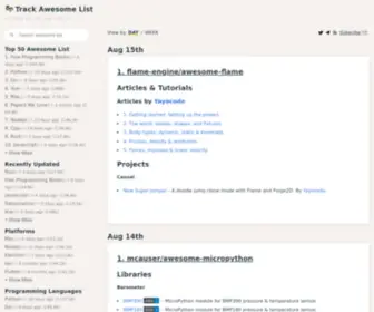 Trackawesomelist.com(Track Awesome List) Screenshot