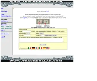 Trackdollar.com(Track your dollar bills) Screenshot