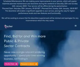 Trackerintelligence.com(Public and Private Sector Tender Opportunities & Intelligence) Screenshot