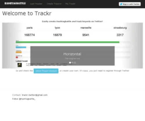 Trackr.org(Hash Tag Battle) Screenshot