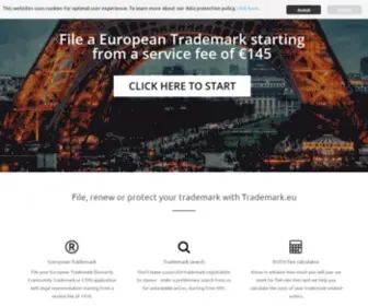 Trademark.eu(European Trademark filing online from) Screenshot