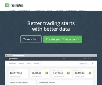 Trademetria.com(The best trading journal software of 2021) Screenshot