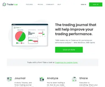 Tradervue.com(Trading journal) Screenshot