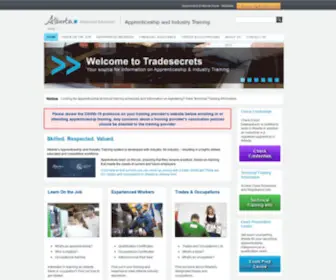 Tradesecrets.org(Alberta's Apprenticeship and Industry Training System) Screenshot