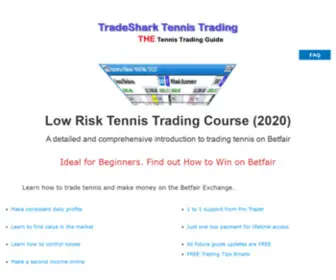 Tradesharktennis.com(GET the TradeShark guide. HOW to TRADE TENNIS on BETFAIR. This low risk tennis trading course) Screenshot