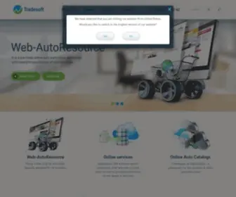 Tradesoft.eu.com(Pre-made online auto parts store, online services, online aftermarket and OEM auto parts catalogs) Screenshot