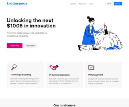 Tradespace.io(Connecting companies with innovators to get intellectual property from lab to market. Tradespace) Screenshot