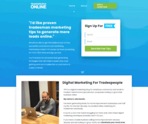 Tradespeopleonline.com(Digital Marketing for Tradesmen & Contractor Businesses) Screenshot