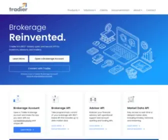 Tradier.com(Financial Technology and Brokerage Services) Screenshot