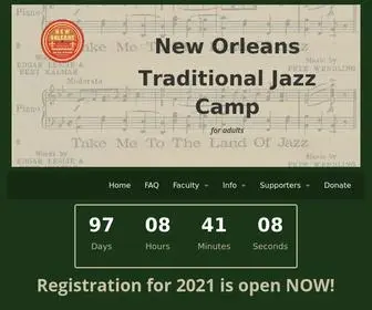 Tradjazzcamp.com(New Orleans Traditional Jazz Camp) Screenshot