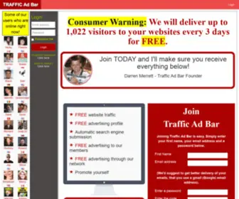 Trafadb2.com(Traffic Ad Bar) Screenshot