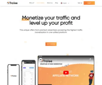 Trafee.com(Monetize your traffic and level up your profit) Screenshot